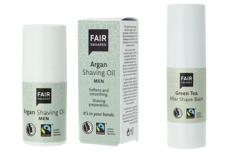 Fair Squared argan shaving oil and green tea shaving balm