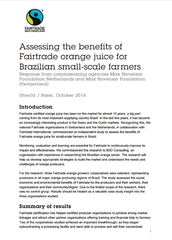 You are currently viewing Response to Assessing the benefits of Fairtrade orange juice for Brazilian small farmers response