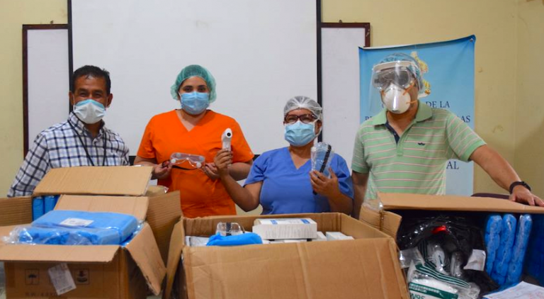 Members of COMSA co-operative donated biosafety equipment to local healthcare workers