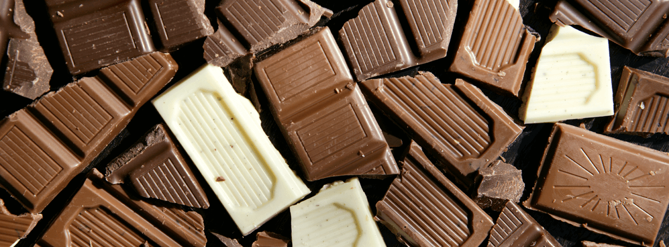 Chunks of Fairtrade chocolate