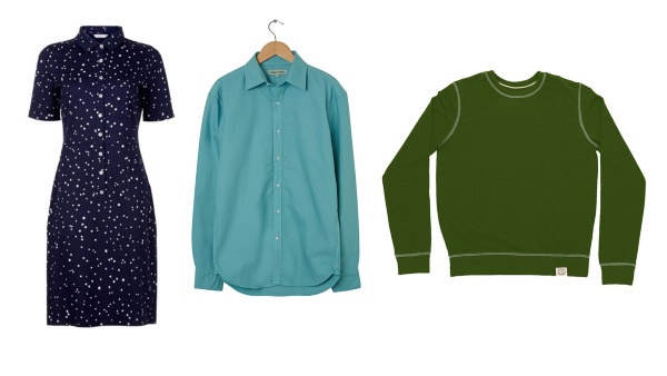 Dress, shirt and jumper made by Fairtrade brands