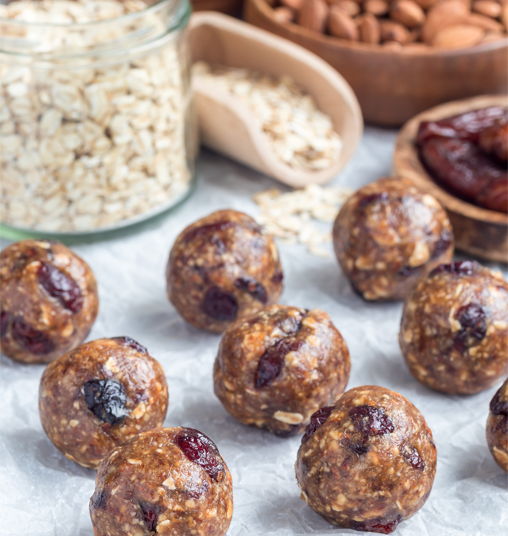 Cranberry and date energy balls