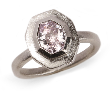 Diana Porter Pink Sapphire Ring made with Fairtrade gold