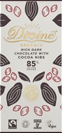 Divine dark chocolate with cocoa nibs