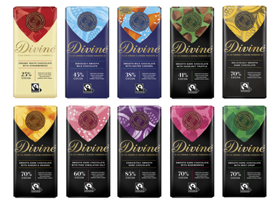 Ten bars of Divine chocolate
