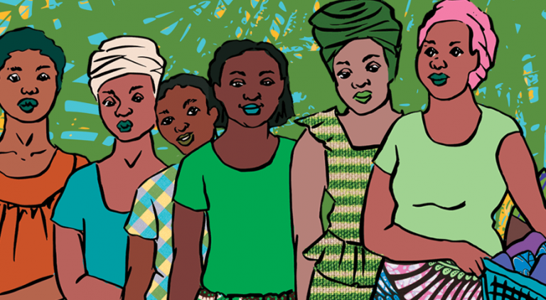 Illustration of women cocoa farmers