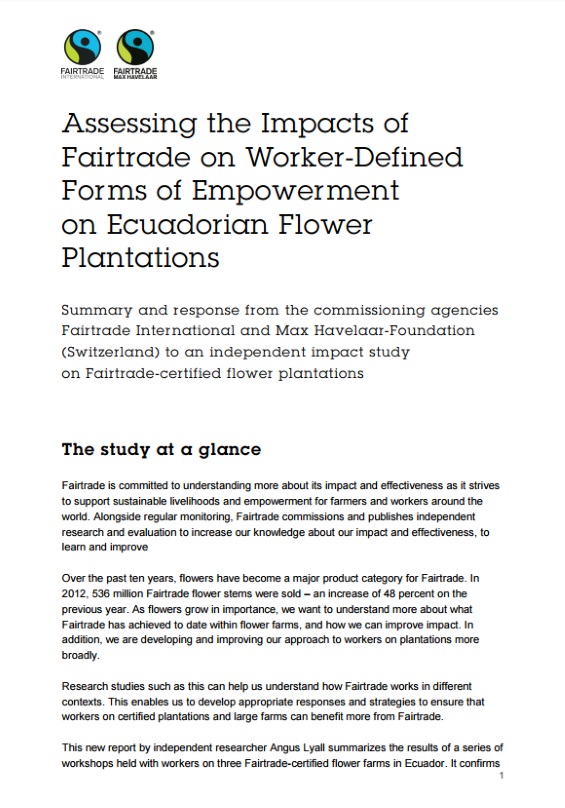 You are currently viewing Response to Fairtrade impact on worker empowerment in Ecuadorian flower plantations