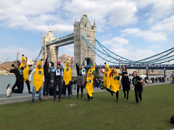 Fairtrade Supporters Campaign Group in Banana Suits in London