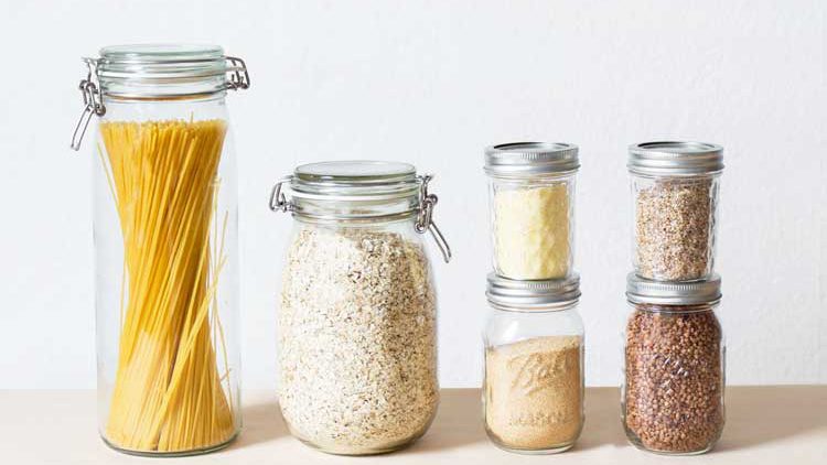 Dried food in jars