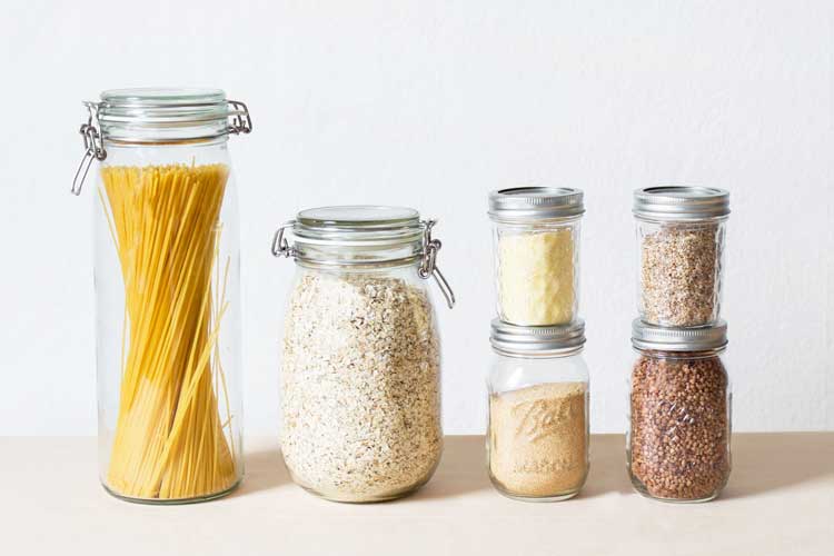 Dried food in jars