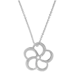 Flower shaped Fairtrade silver necklace by Harriet Kelsall