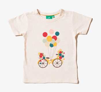 Little Green Radicals top with bike illustration