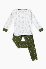 OceanBluu Fairtrade Cotton khaki dinosaur pyjamas