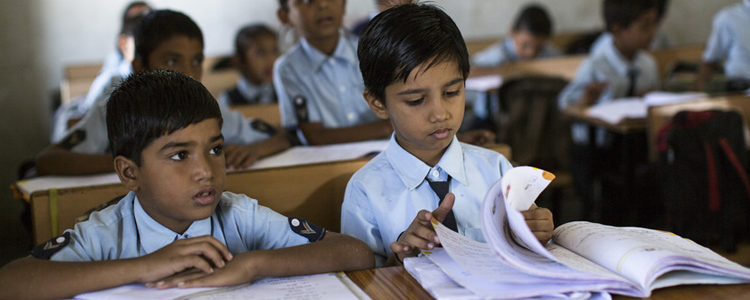 School children at Vasudha Vidya Vihar school