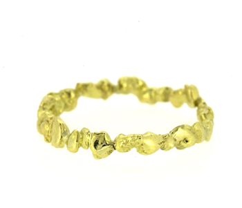Rock Hound's yellow gold nugget band ring