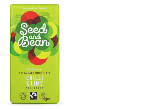 Seed & Bean Chilli & Lime Extra Dark Chocolate Bar (72% Cocoa)