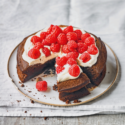 Waitrose chocolate cloud cake with whipped cream