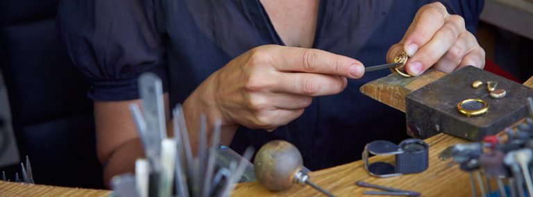 a jeweller at work