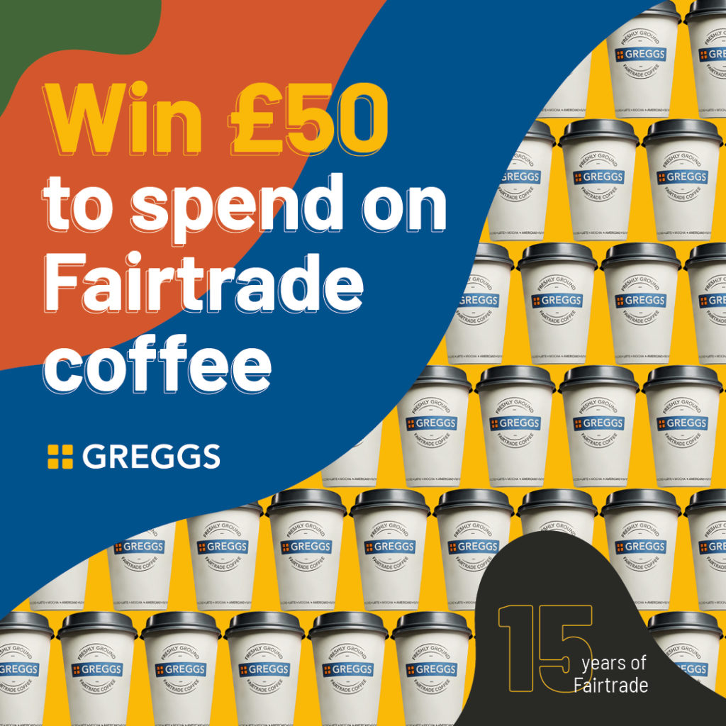 Win £50 to spend on Fairtrade coffee at Greggs promo image