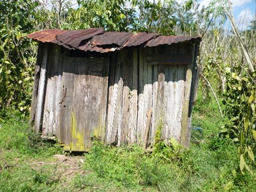 Rickety wooden structure used by vanilla farmers in Madagascar