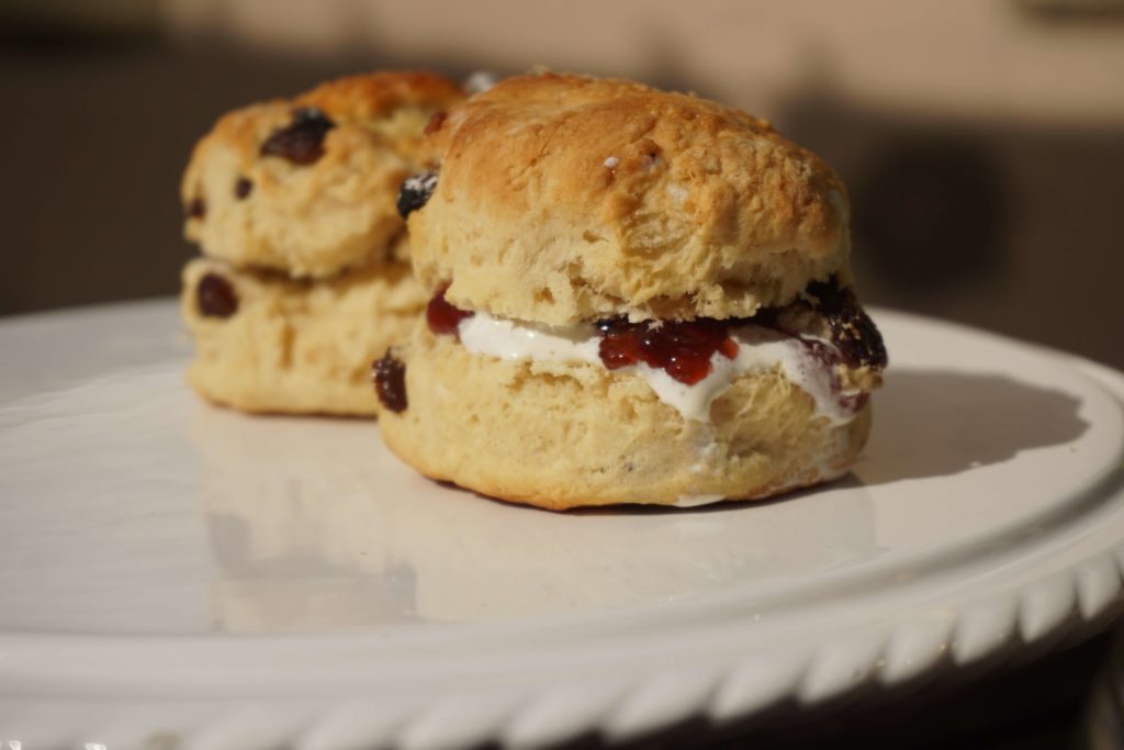 Scones with cream and jam