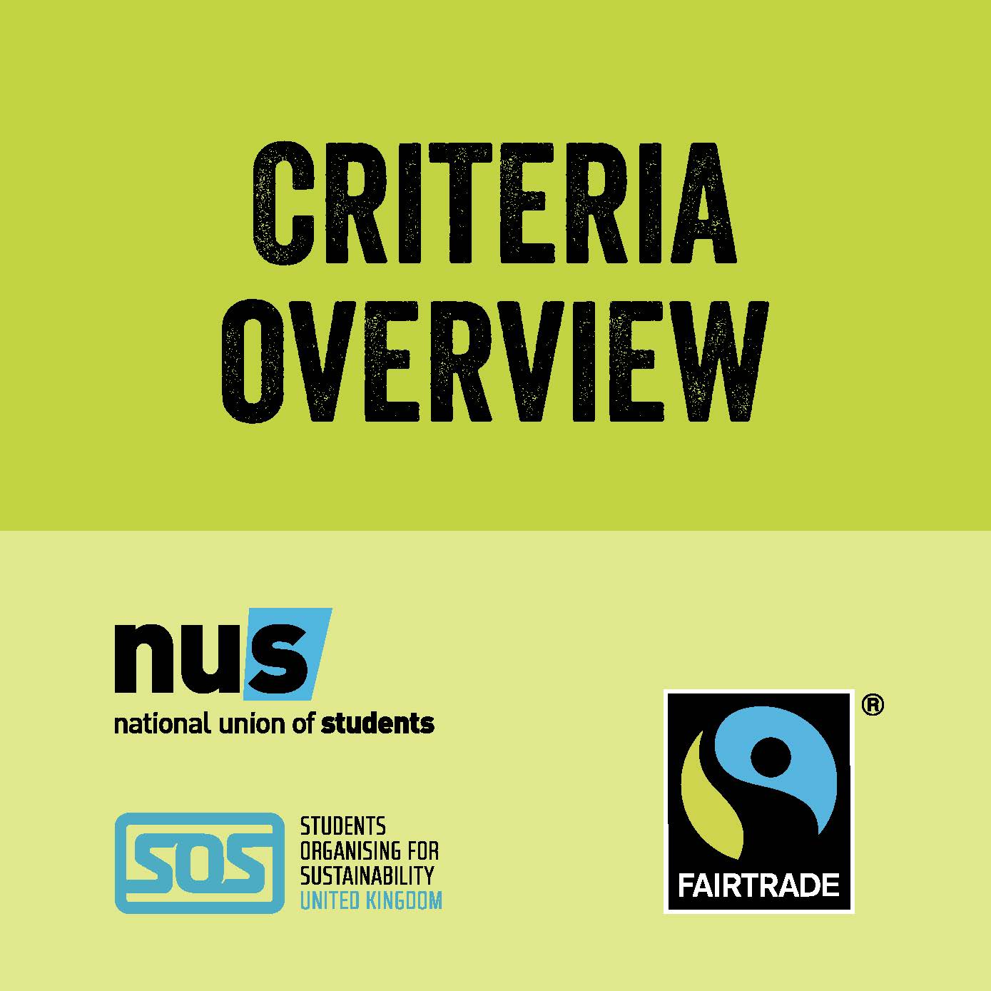 You are currently viewing Criteria Overview