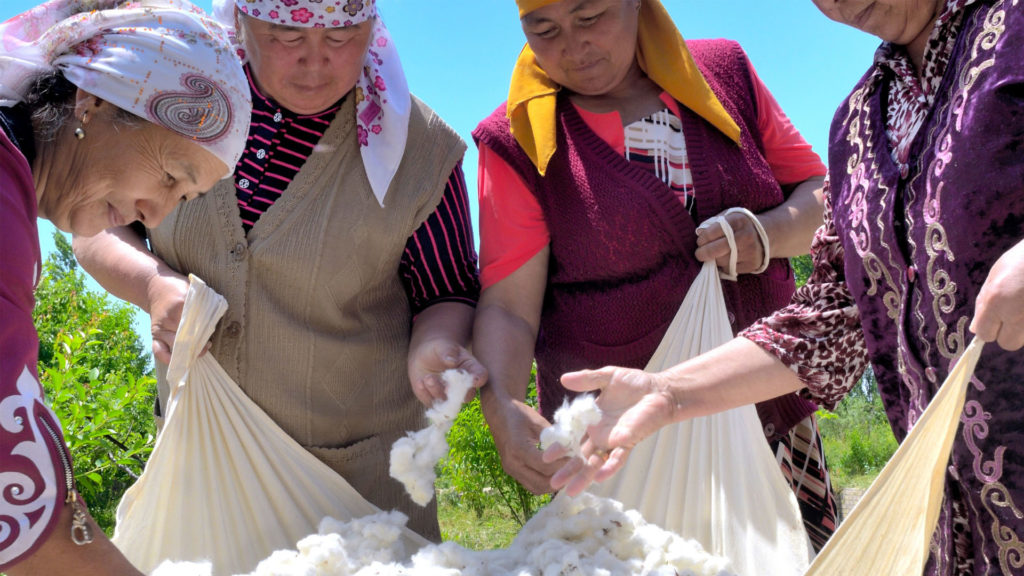 Four women from Bio Farmer Agricultural Commodity and Service Cooperative, Kyrgyzstan