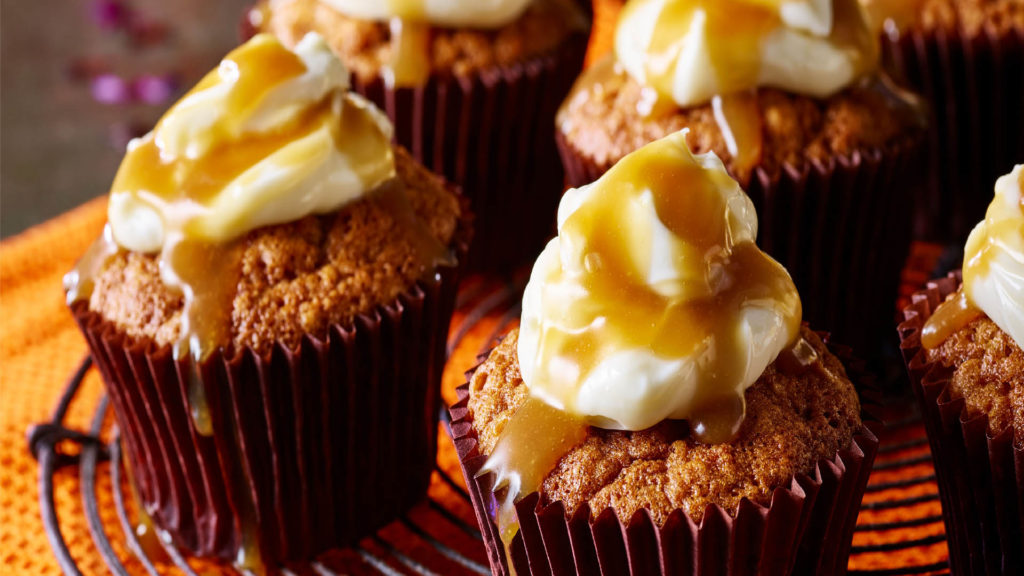 Tate & Lyle's Halloween cupcakes - salted caramel and pumpkin