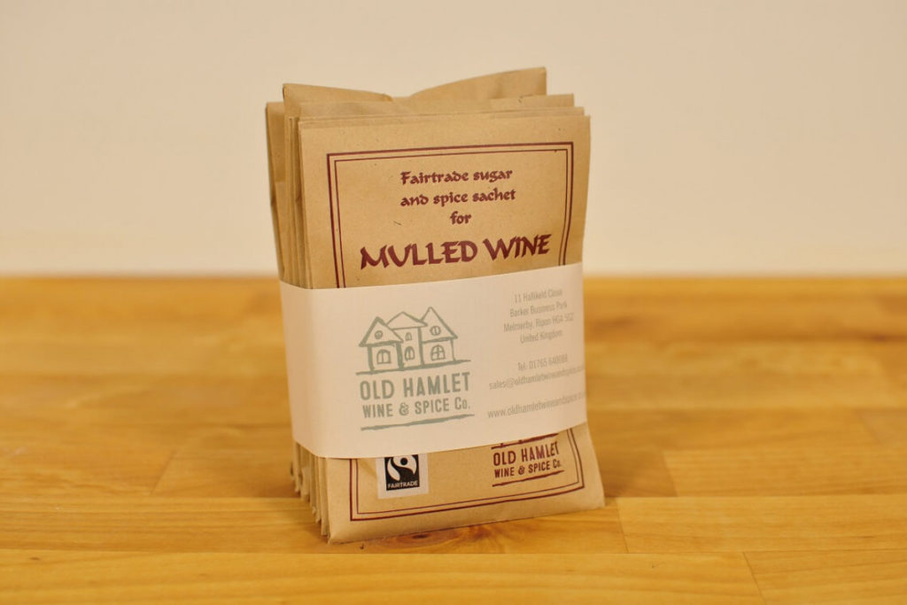 Sachets of mulled wine spice mix