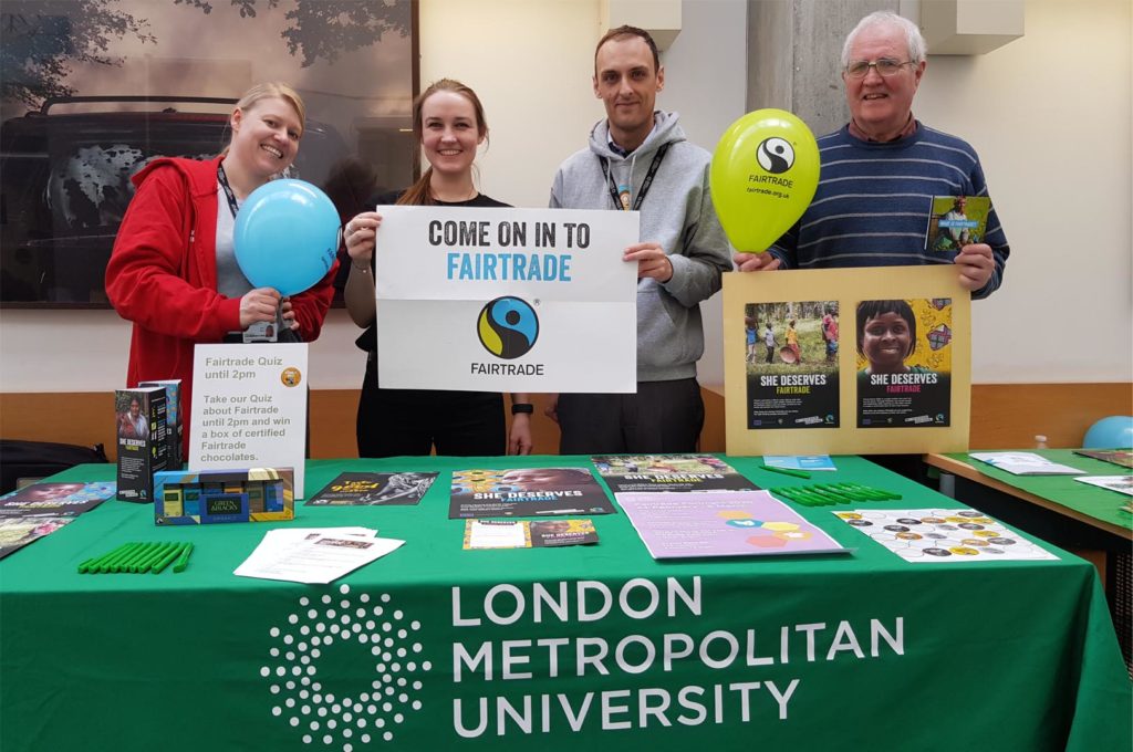 London Met University - stall for Fairtrade Fortnight