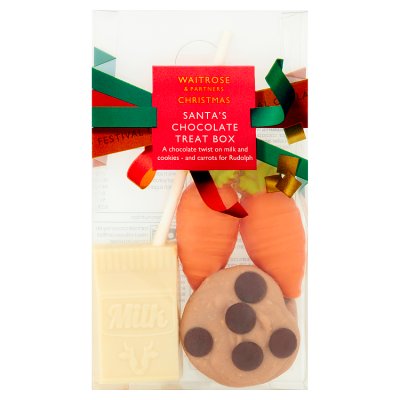 Chocolate from Waitrose shaped as a cookie, carrot and glass of milk