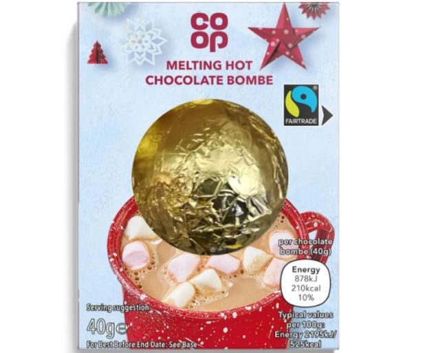 Co-op melting hot choc bombe pack