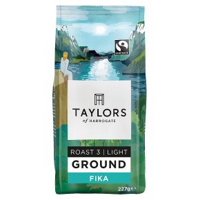 A colourful packet of Taylors Ground Fika  coffee