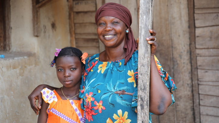 Portrait of Sankara Anzeta with young girl, from ECAMOM co-operative