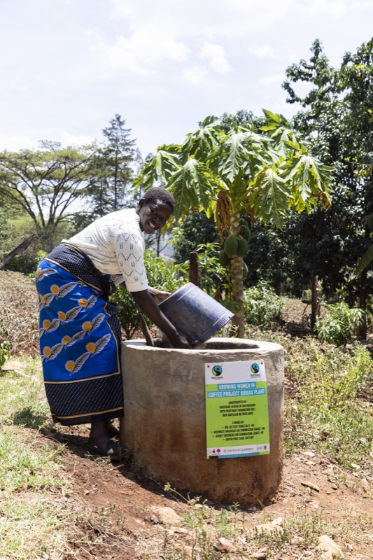 Salina Marindany at the Growing Women in Coffee Project Biogas Plant