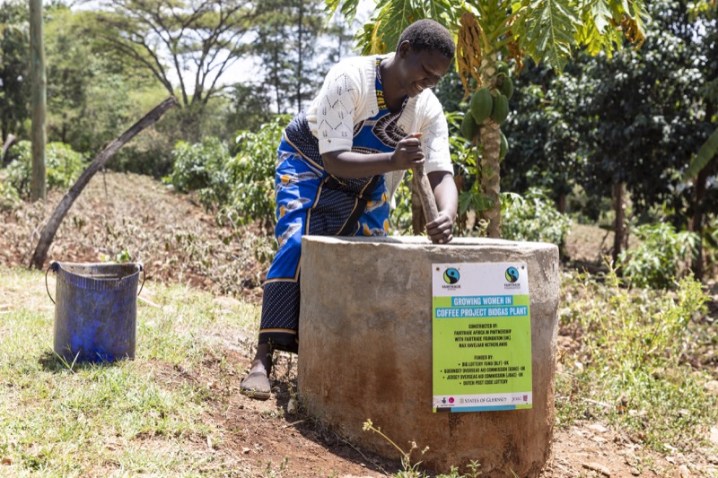 Salina Marindany at the Growing Women in Coffee Project Biogas Plant