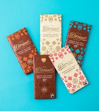 Divine milk chocolate bars