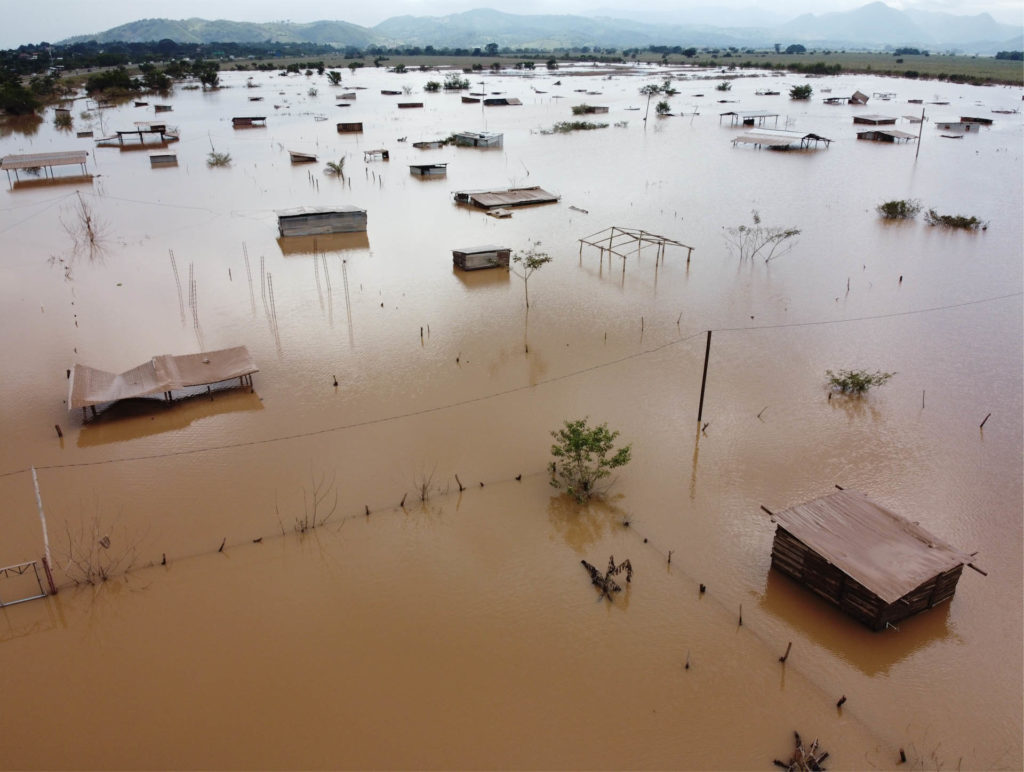 Flooded housing at Tres Reyes. Between San Pedro Sula and Tegucigalpa at Tres Reyes, Pimienta was flooded during hurricane Iota, the water came at 2am, a lot of people were prepared, but flash flooding caught many by surprise and they lost all their belongings