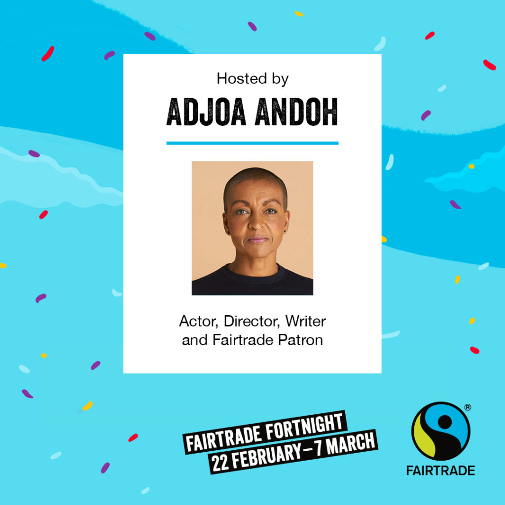Adjoa Andoh with words, actor, director and Fairtrade patron