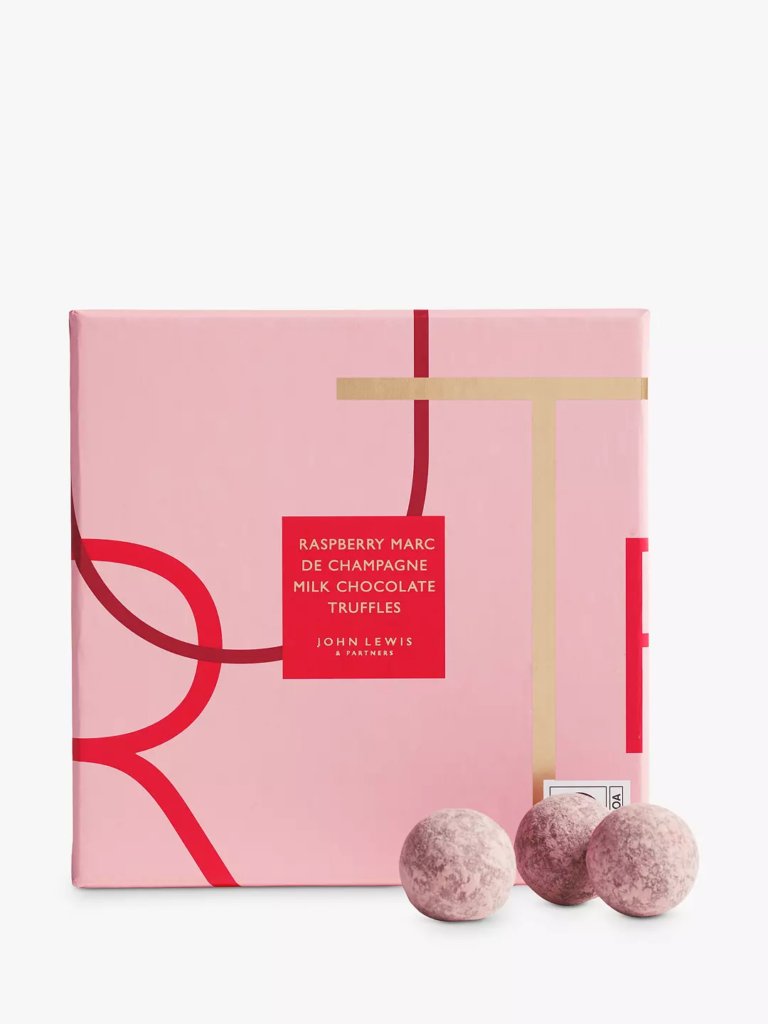 Raspberry Marc de Champagne Milk Chocolate Truffles - John Lewis & Partners