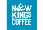 New Kings Coffee - white text on a blue background