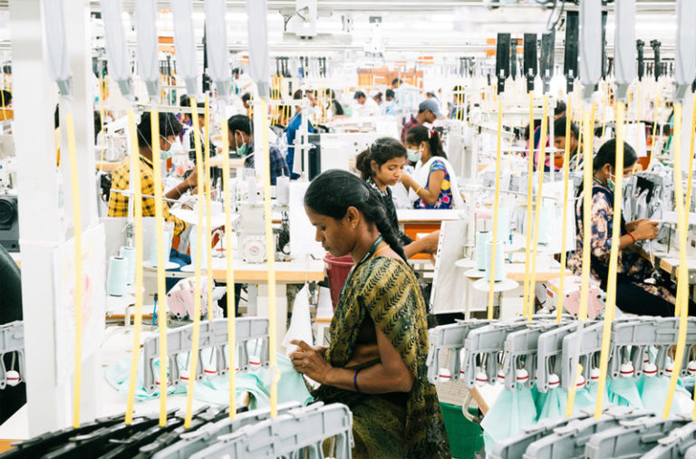 Textile worker working at Armstrong India