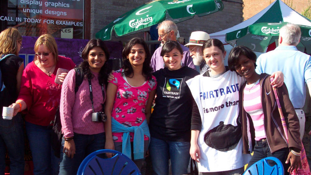Group photo of Fairtrade campaigners at the Abergavveny Food Festival