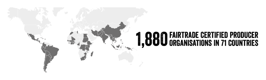 1,880 Fairtrade certified producer organisations in 71 countries