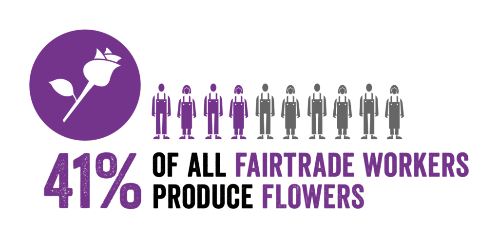 41% of all Fairtrade workers produce flowers