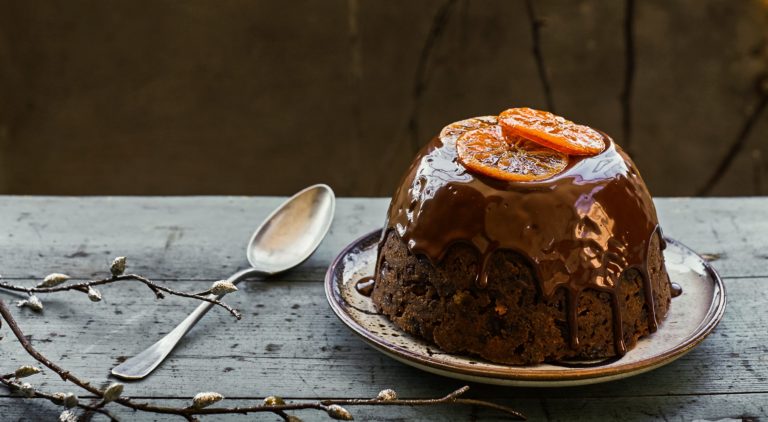 Clementine & chocolate Christmas pudding