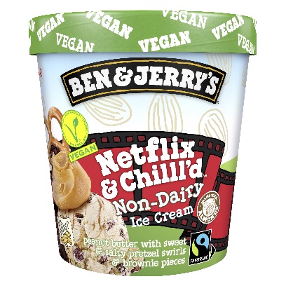 a tub of Ben & Jerry’s Netflix and Chill’d NEW Non-Dairy Flavour 