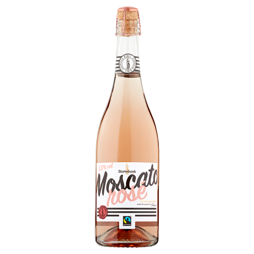 a single bottle of Stormhoek Fairtrade Moscato Rosé