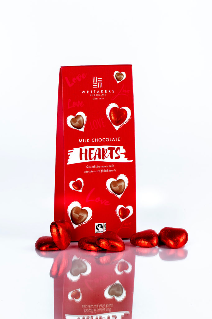 Whitakers milk chocolate hearts gift box