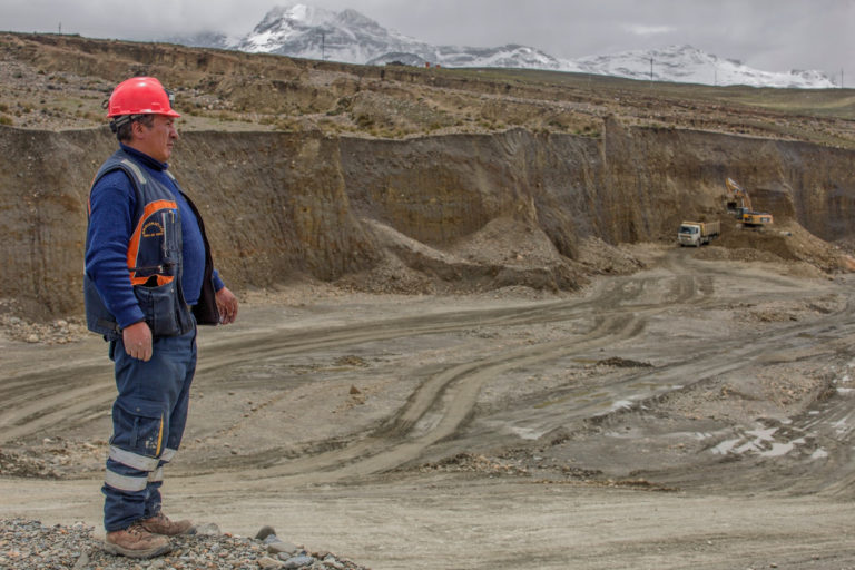 A miner at the Limata mine, Peru